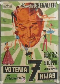 Cine: MP77 YO TENIA SIETE HIJAS MAURICE CHEVALIER POSTER ORIGINAL 70X100 ESTRENO LITOGRAFIA